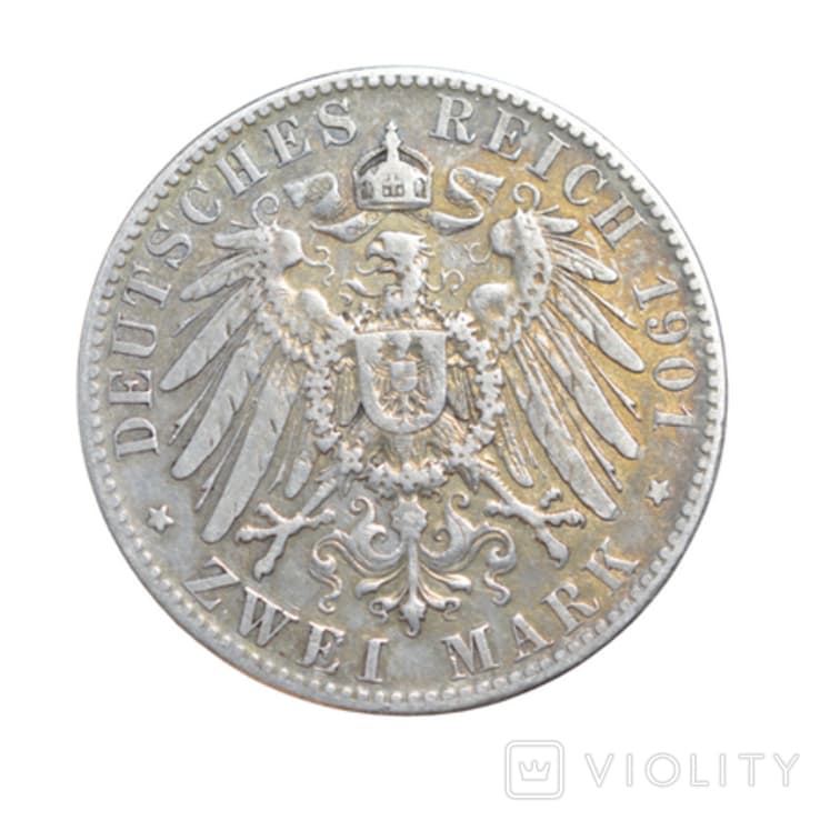 Це 2 марки 1901 року (Німецька імперія, Королівство Саксонія) — фото 2