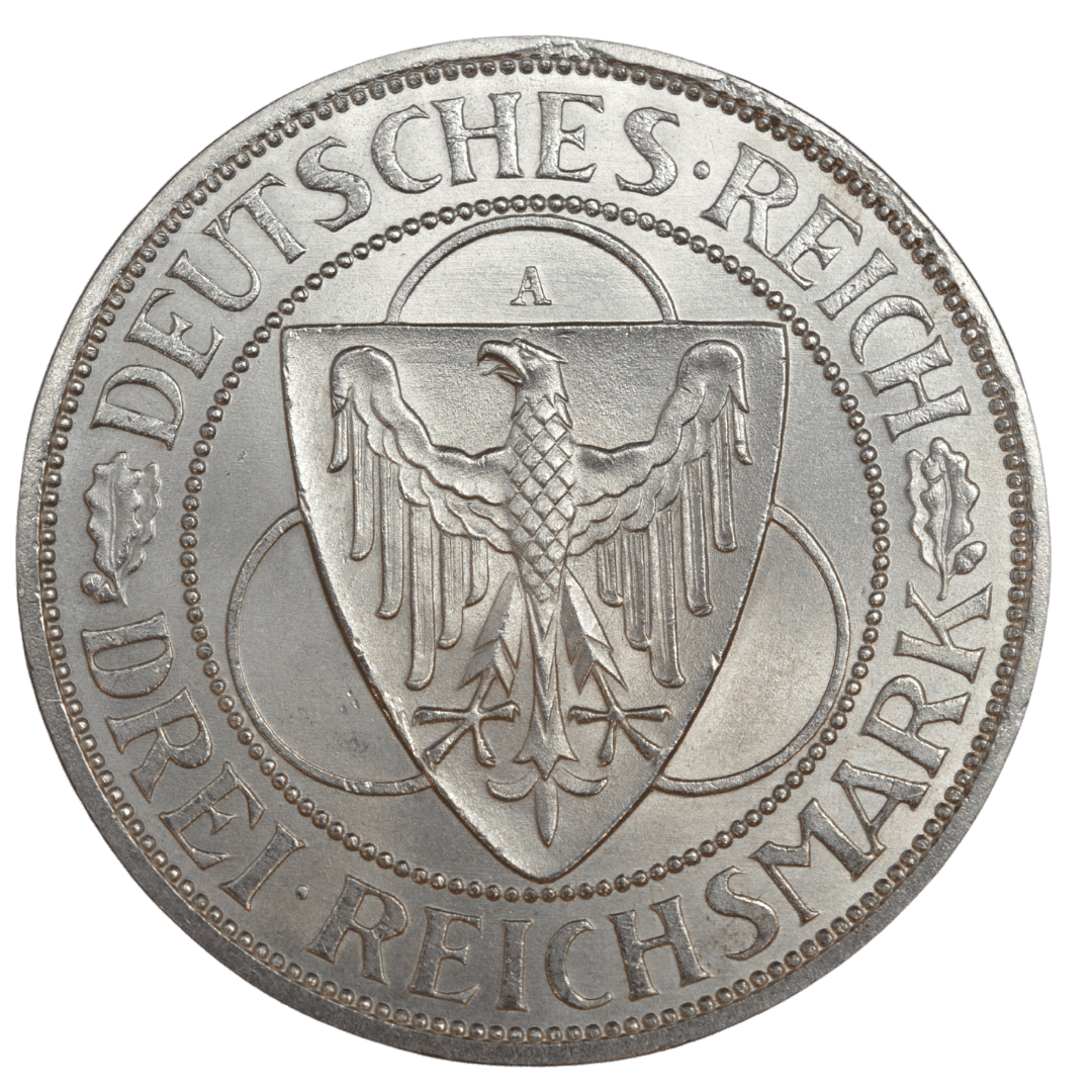 Срібна монета 3 марки, Німеччина, Берлін — фото 2