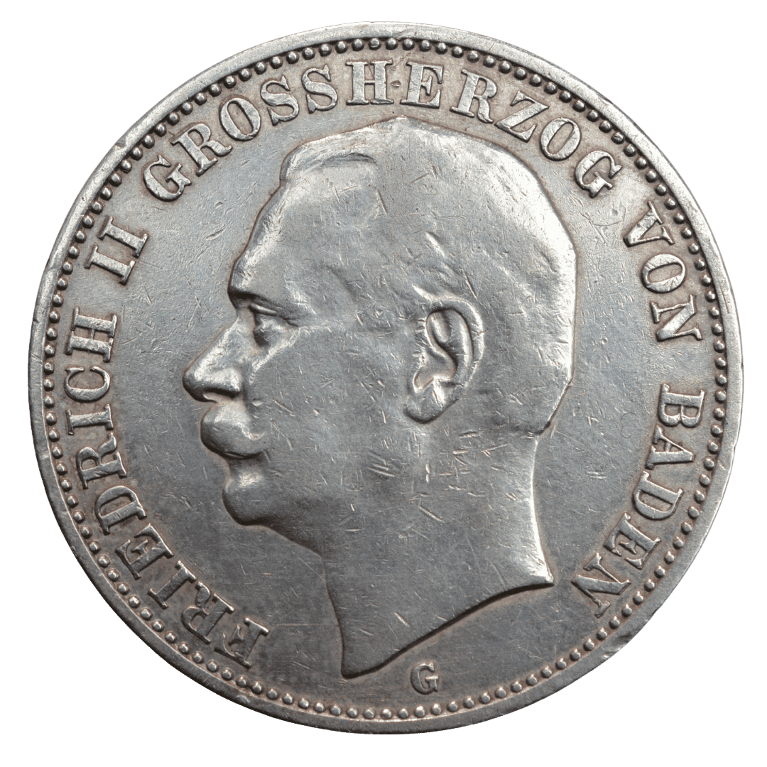 Срібна 3 марки, Німеччина (G, Карлсруе). Баден, Фрідріх I