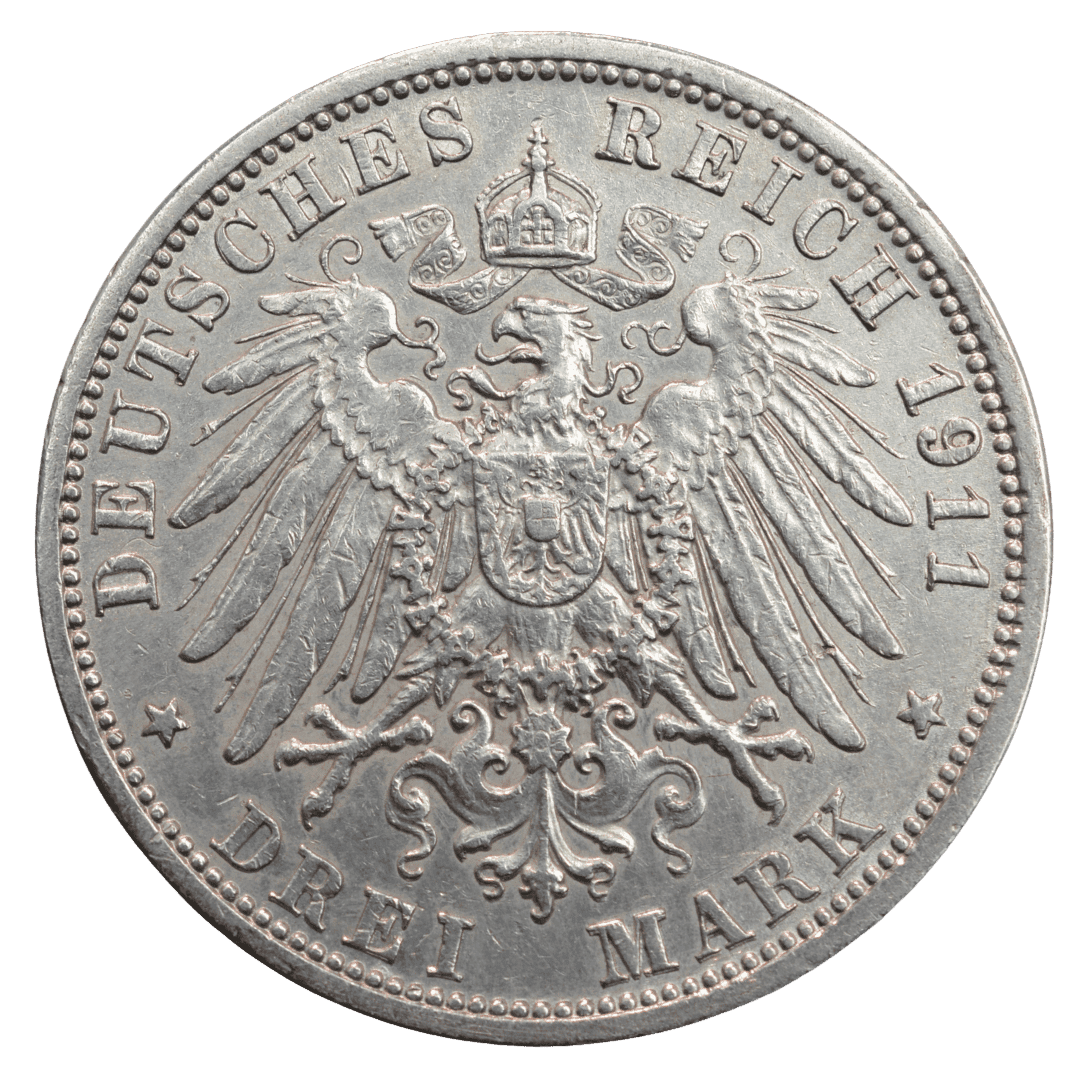 Срібна 3 марки, Німеччина (G, Карлсруе) 1908. Баден, Фрідріх I — фото 2