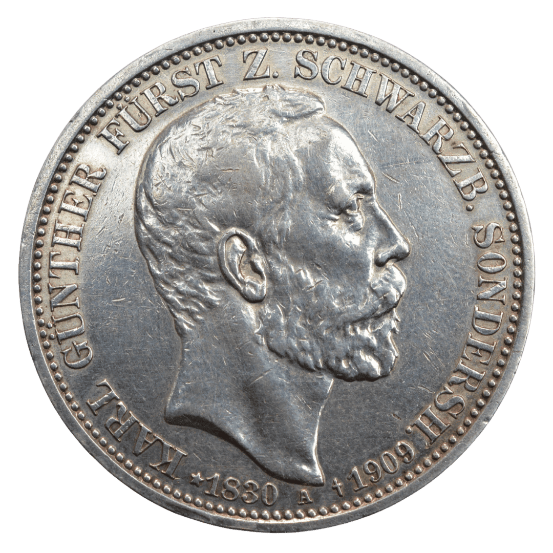 Срібна 3 марки, Німеччина (A, Берлін), 1909. Шварцбург-Зондерсгаузен, Гюнтер