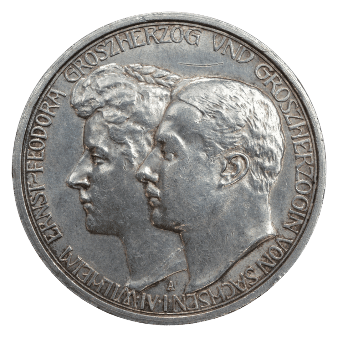 Срібна 3 марки, Німеччина (A, Берлін), 1910. Саксен-Веймар-Айзенах, весілля. Тираж 130 000