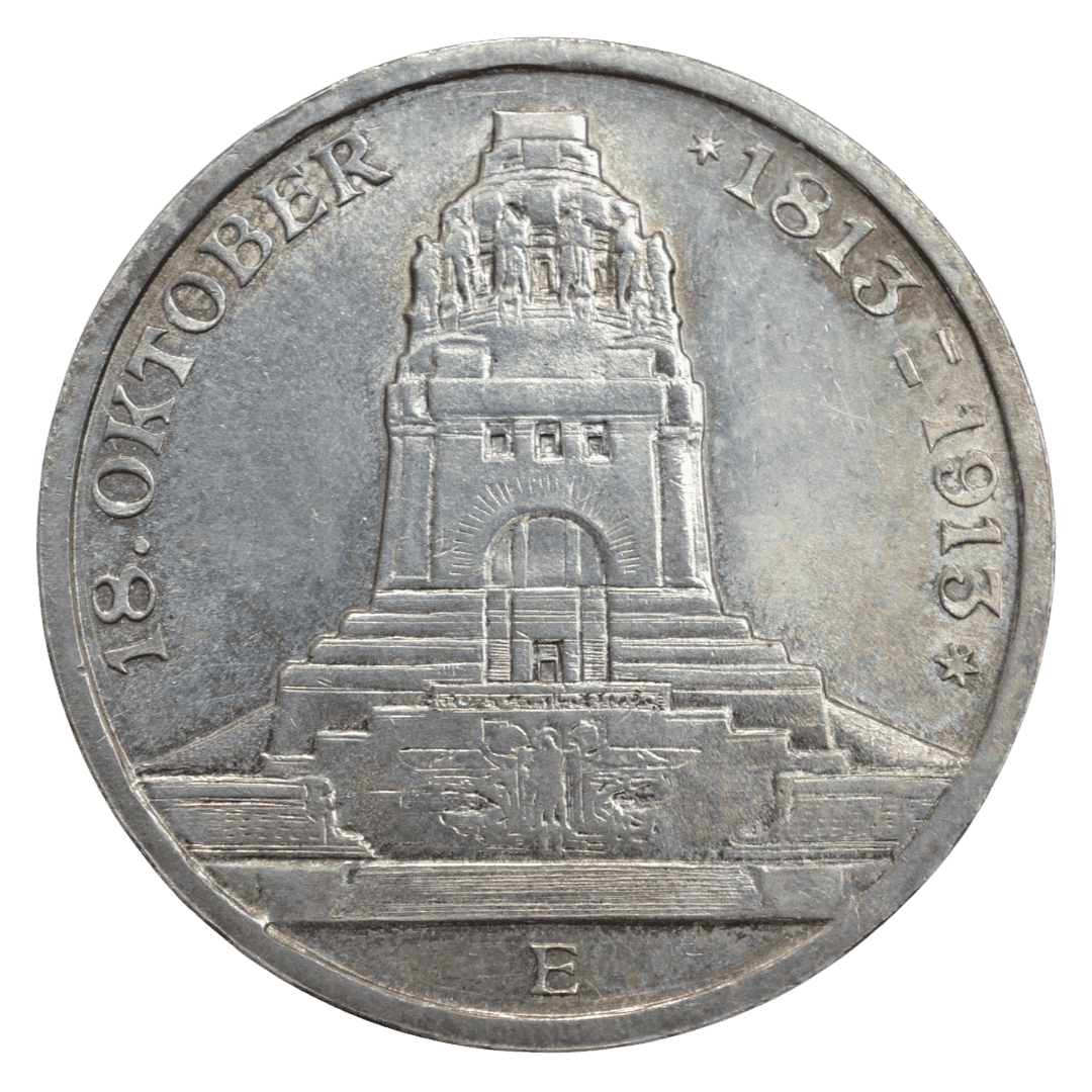 Срібна 3 марки, Німеччина (E, Мульденгюттен), 1913. Битва народів