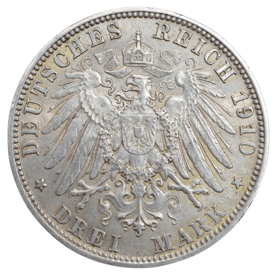 Срібна 3 марки, Німеччина (D, Мюнхен), 1910. Баварія, Отто — фото 2