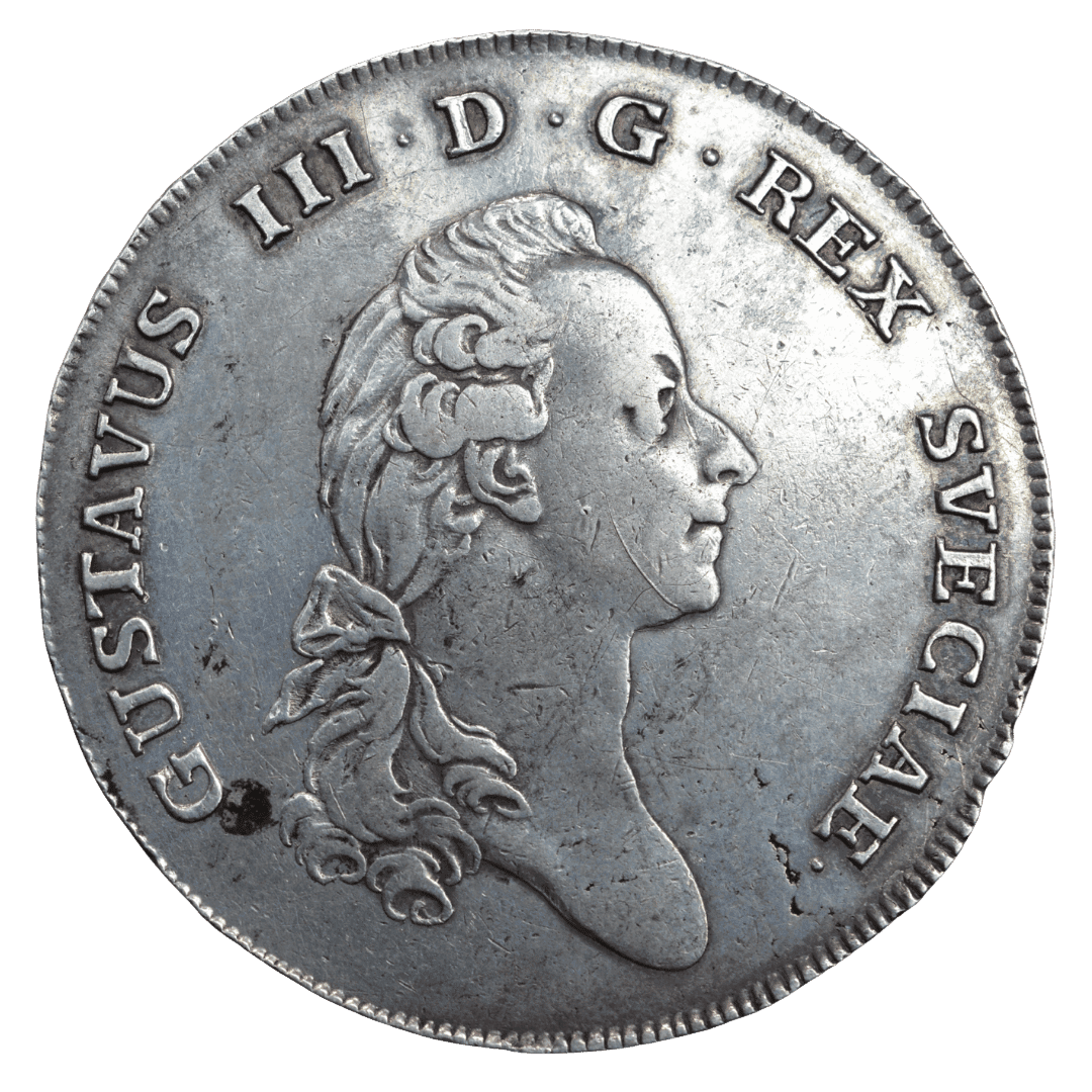 Срібний 1 риксдалер, Швеція, 1775. Густав III