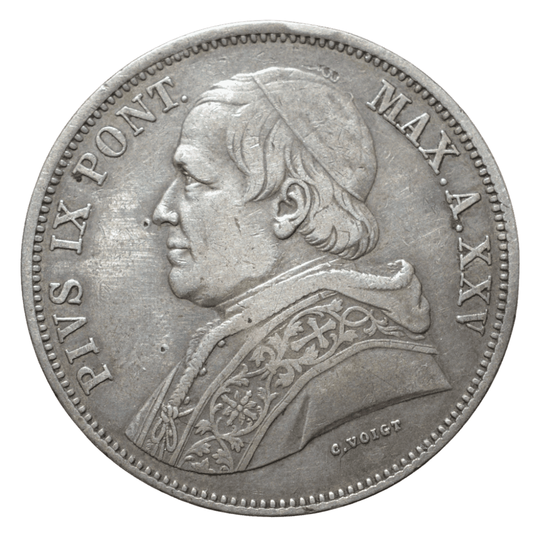 5 лір Папська держава 1870 срібло