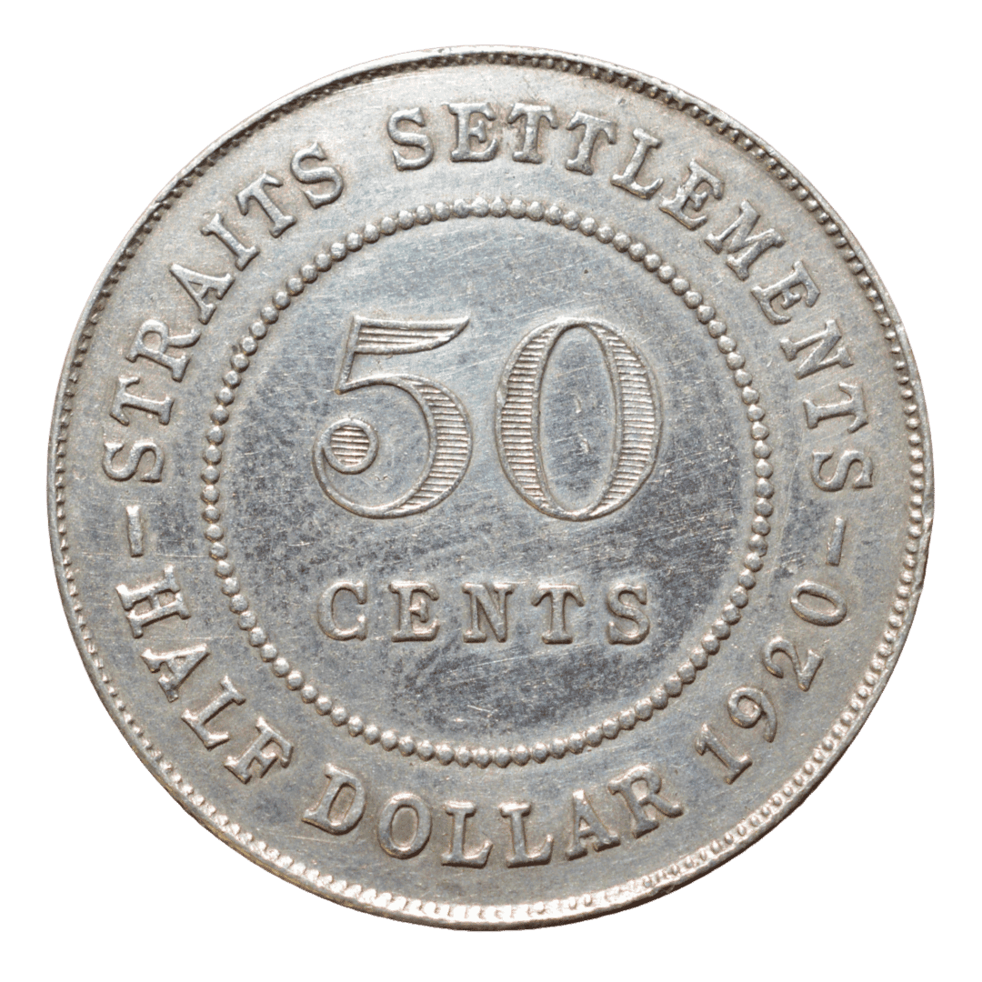 50 центів Стрейтс-Сеттльментс 1920 срібло — фото 2