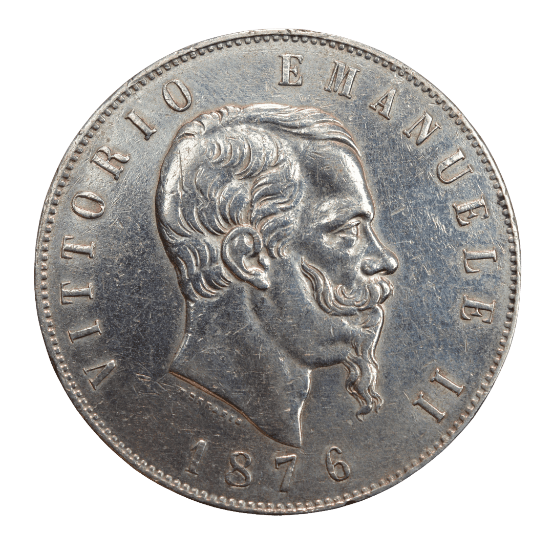 5 лір 1876 Віктор Емануїл II срібло
