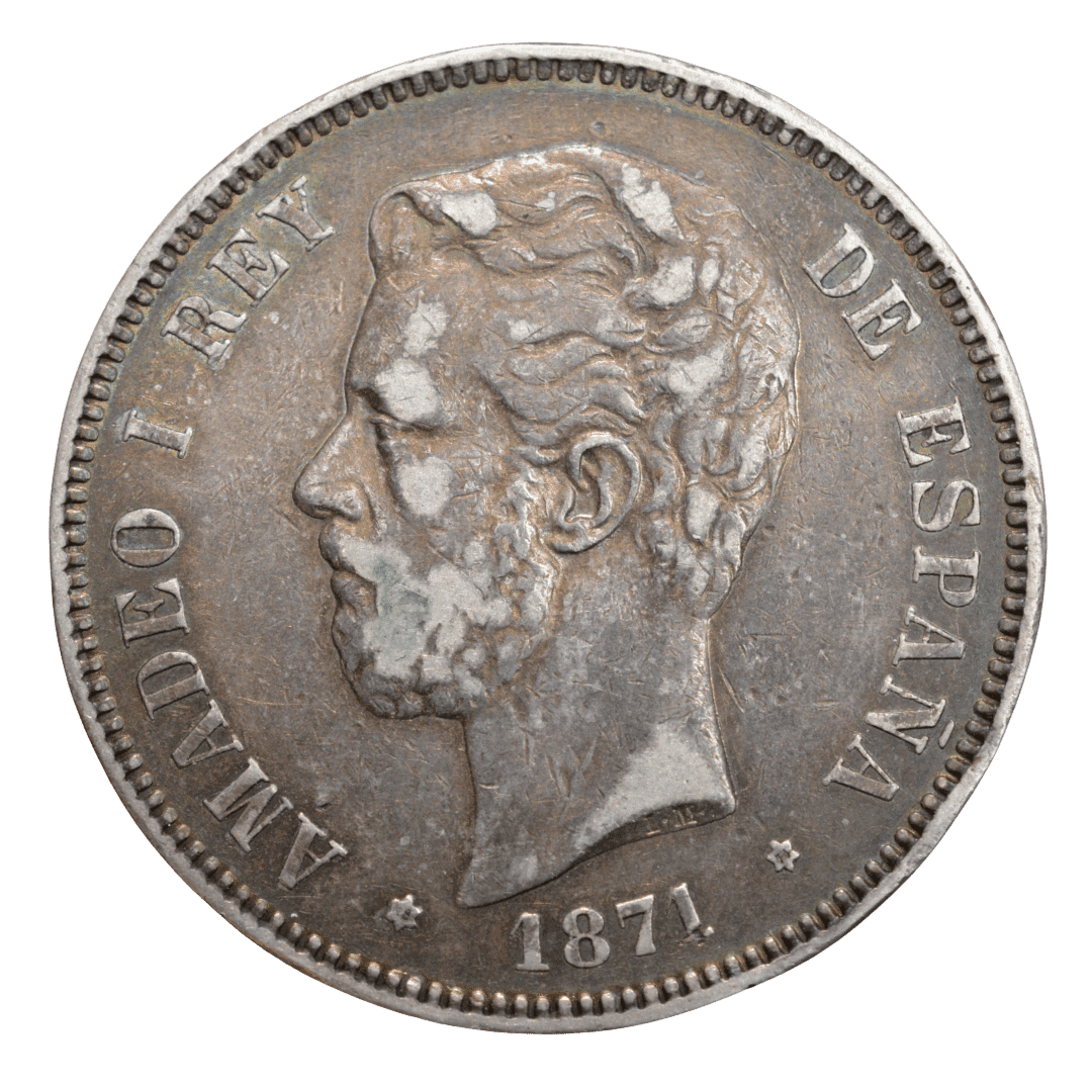 5 песет Іспанія 1871 срібло