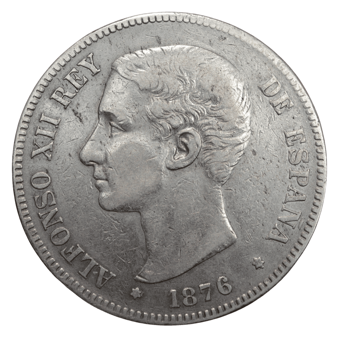 5 песет Альфонсо XII срібло