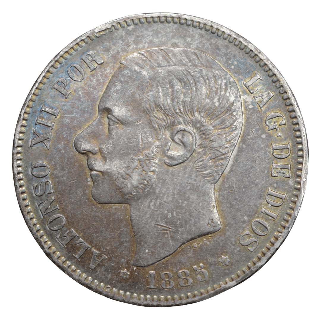 5 песет Іспанія 1885 срібло