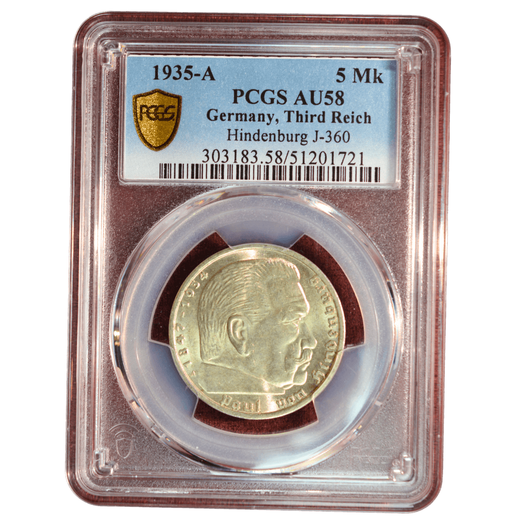 5 Reichsmark 1935 A Серебро (.900) 13,88 г; Пауль фон Гиндерберг; Берлинский монетный двор