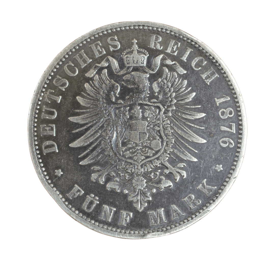 5 марок Німецька імперія 1876 срібло — фото 2