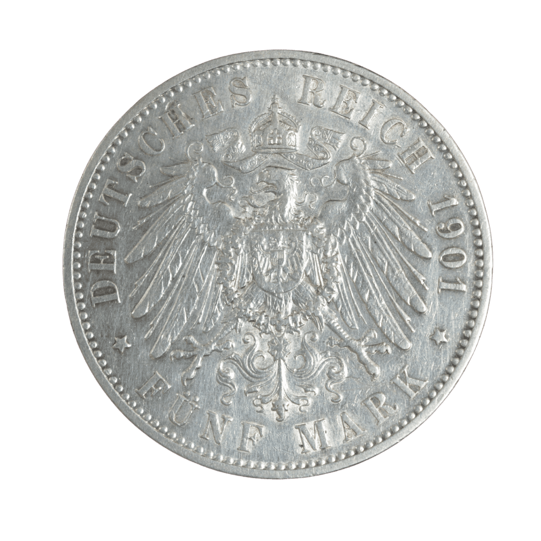 Німецька імперія, 5 марок 1901 року. Срібло — фото 2