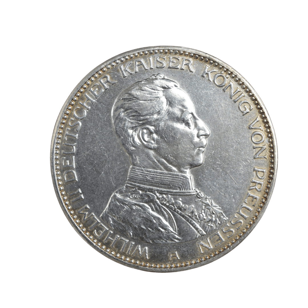 KM# 538, J# 113, N# 26642; Silver 16.65 g.; Wilhelm II; Berlin Mint; AUNC