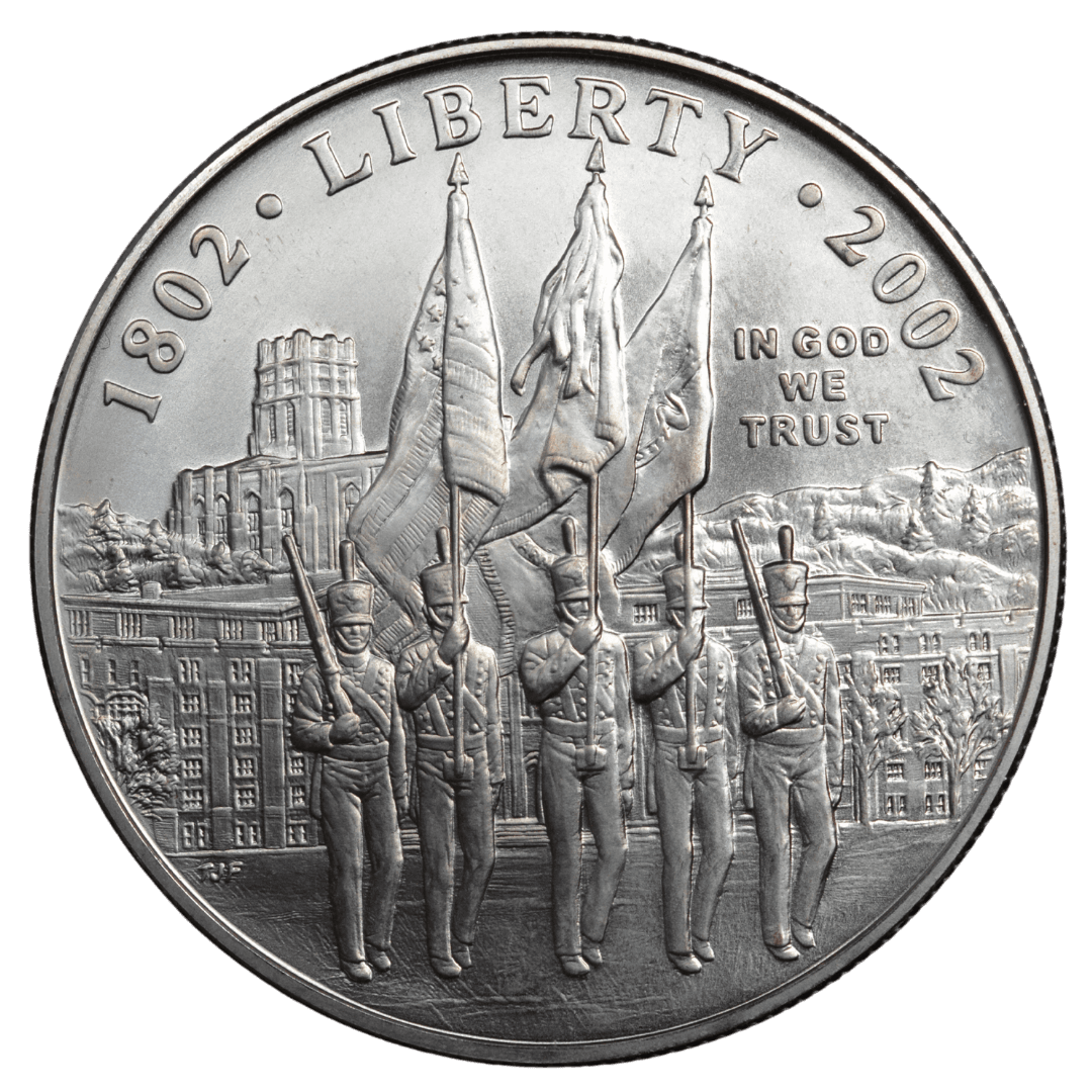 1 долар West Point Bicentennial 2002 срібло — фото 2