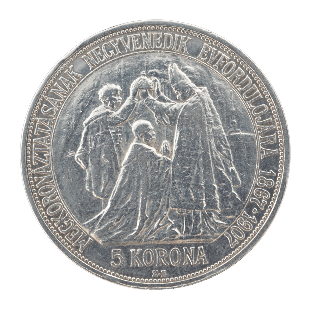 5 Корон 1907, Франц Иосиф I. МД — K·B· = Кремница ✅ — фото 2