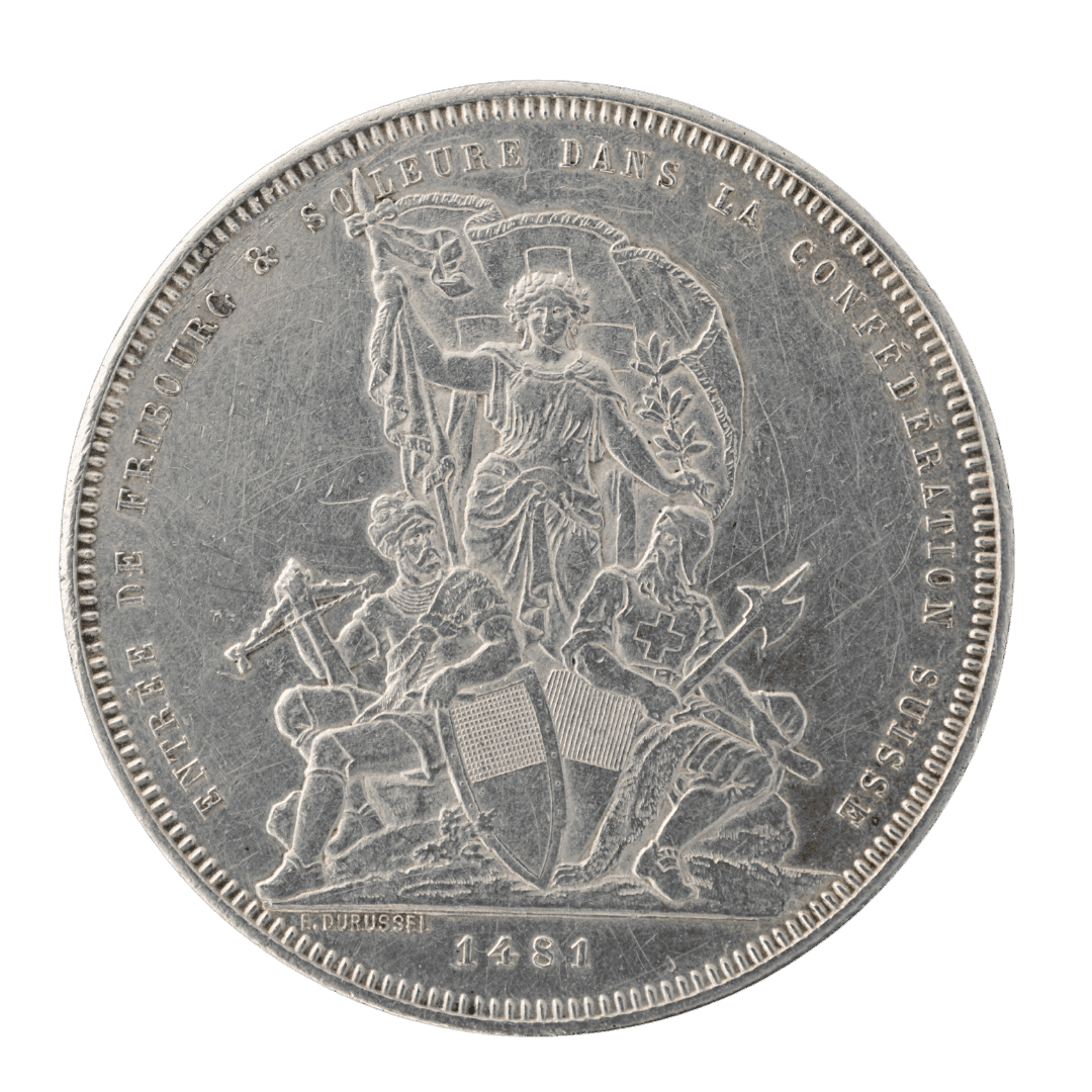 5 франків 1881, «Вступ кантону Фрібур до Швейцарської Конфедерації», Швейцарія