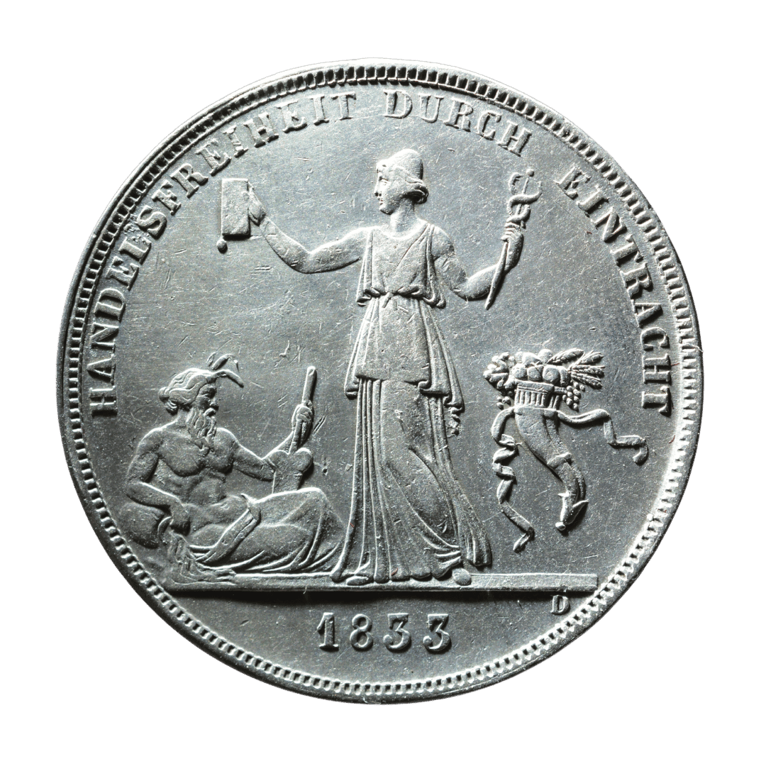Талер «Handelsfreiheit durch Eintracht» 1833 D, Королівство Вюртемберг — фото 2