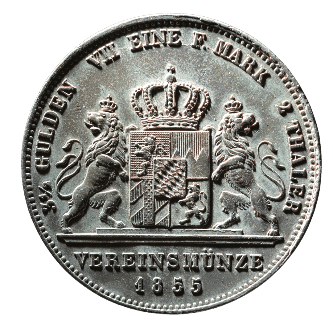 Подвійний союзний талер (2 Vereinsthaler) 1855, Королівство Баварія — фото 2