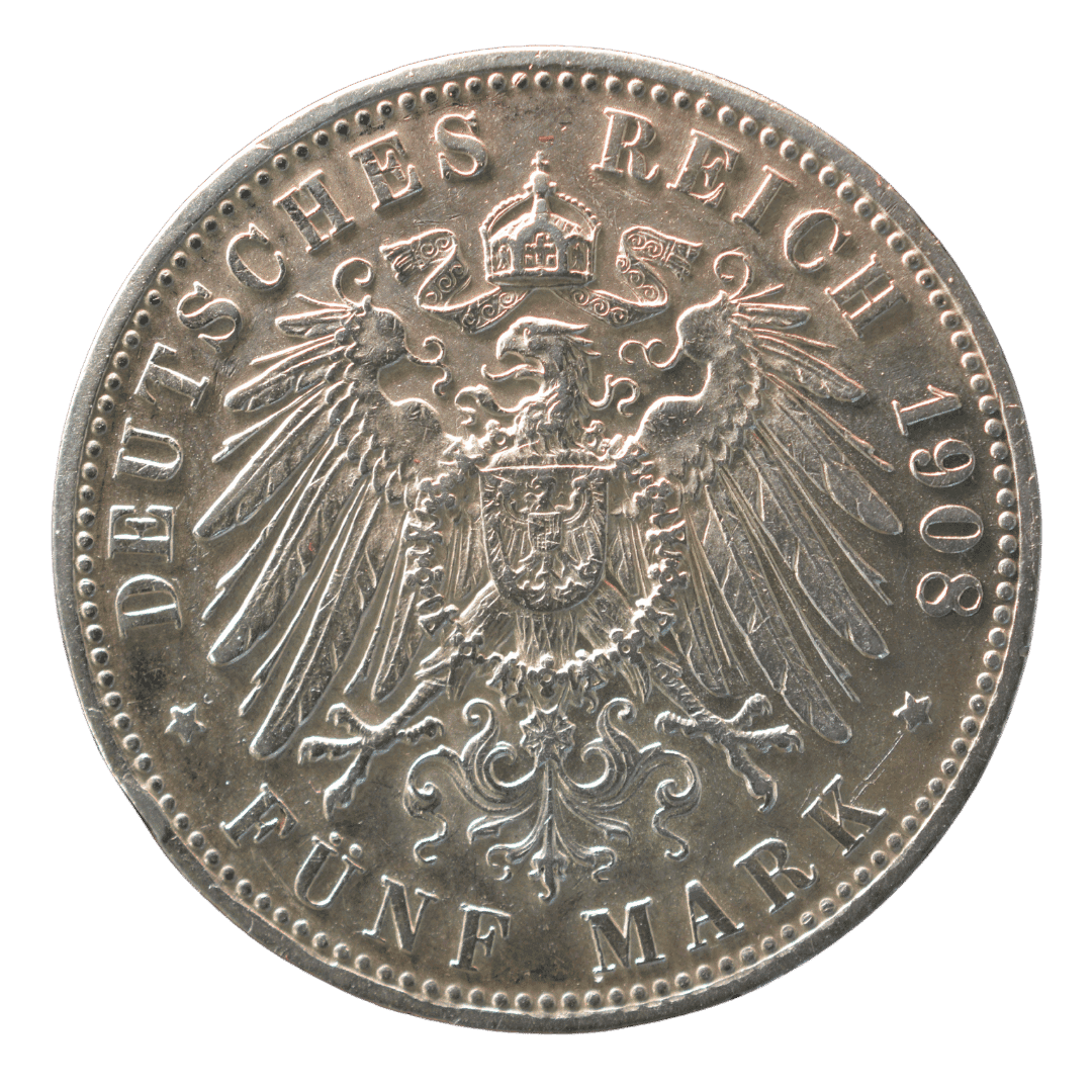 5 марок 1908 D — Герцогство Саксен-Мейнінген. Георг II — фото 2