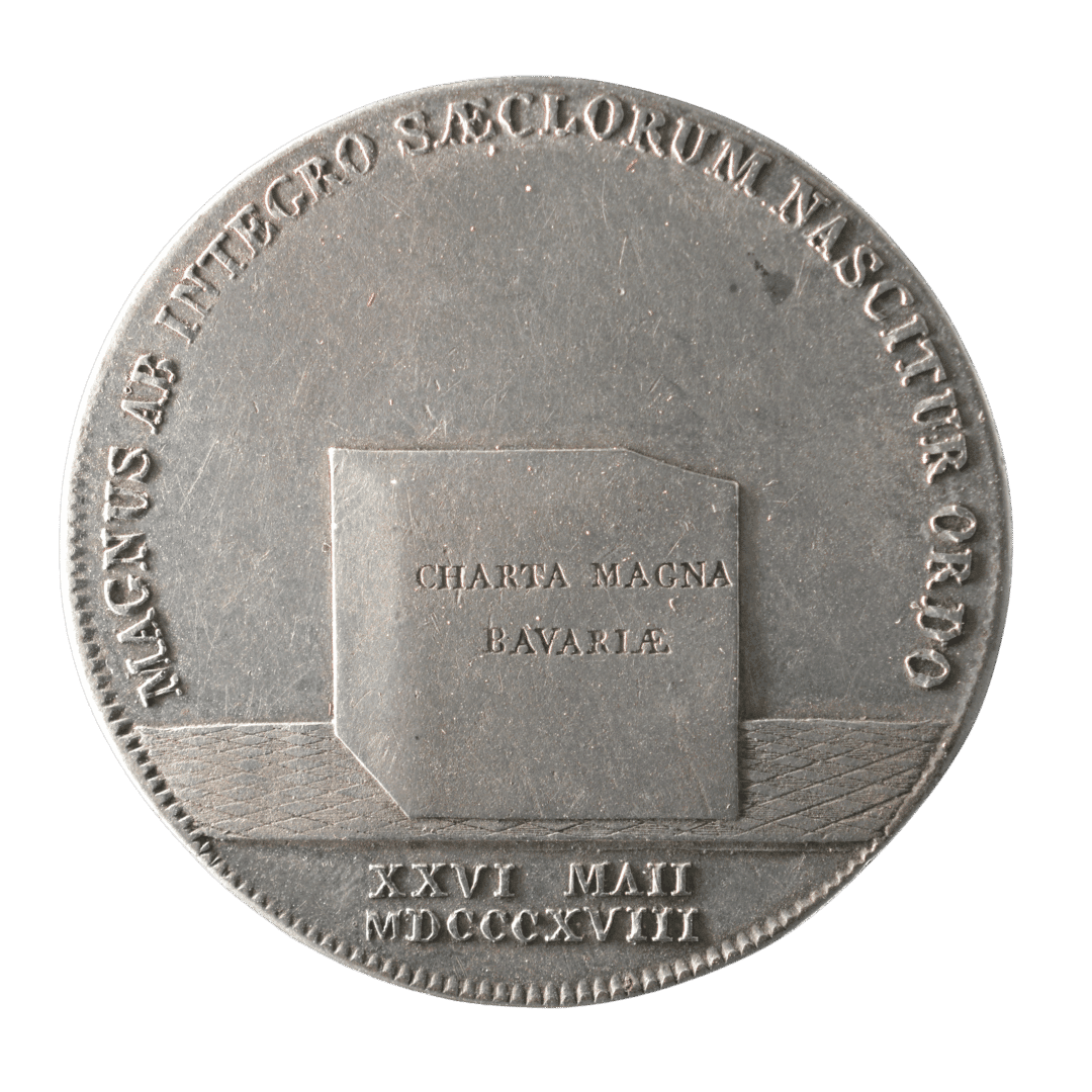1 талер (Konventionstaler), Баварія, 1818 — на честь Конституції Королівства Баварія — фото 2