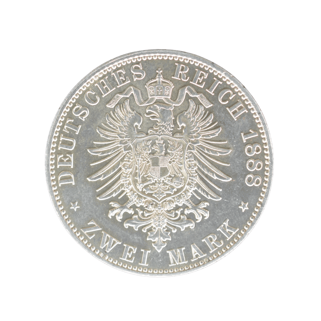 Назва: Пруссія 2 марки 1888 A — Фрідріх III — фото 2