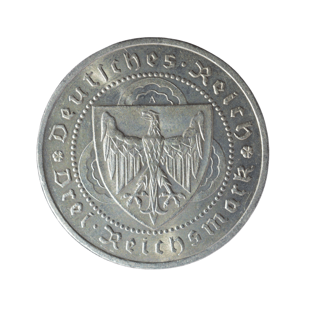 3 рейхсмарки 1930 A — Walther von der Vogelweide (Вальтер фон дер Фогельвейде) — фото 2
