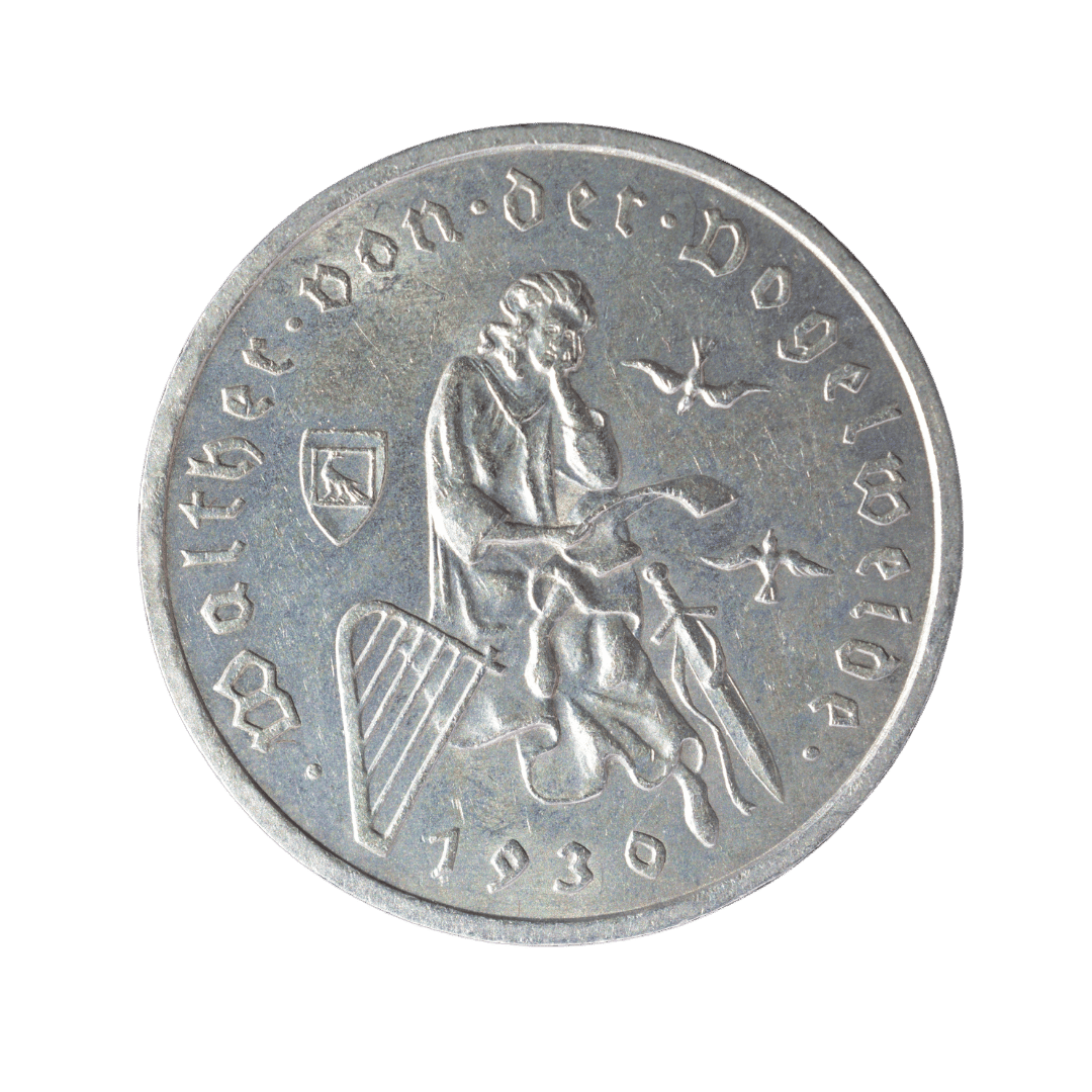 3 рейхсмарки 1930 A — Walther von der Vogelweide (Вальтер фон дер Фогельвейде)