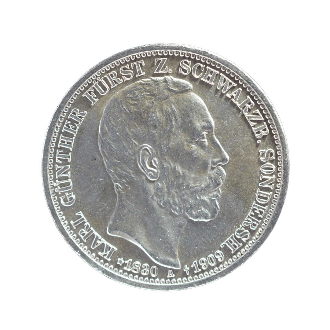 3 марки 1909 A — Tod von Karl Günther (Смерть Карла Гюнтера)
