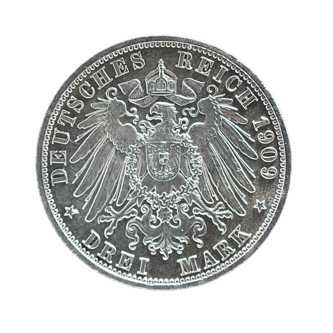 3 марки 1909 A — Tod von Karl Günther (Смерть Карла Гюнтера) — фото 2