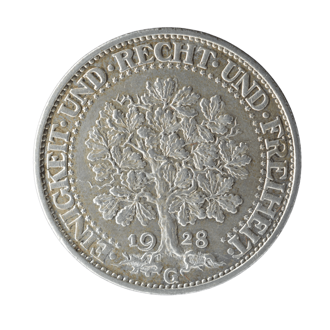 5 рейхсмарок 1928 G — Веймарська республіка
