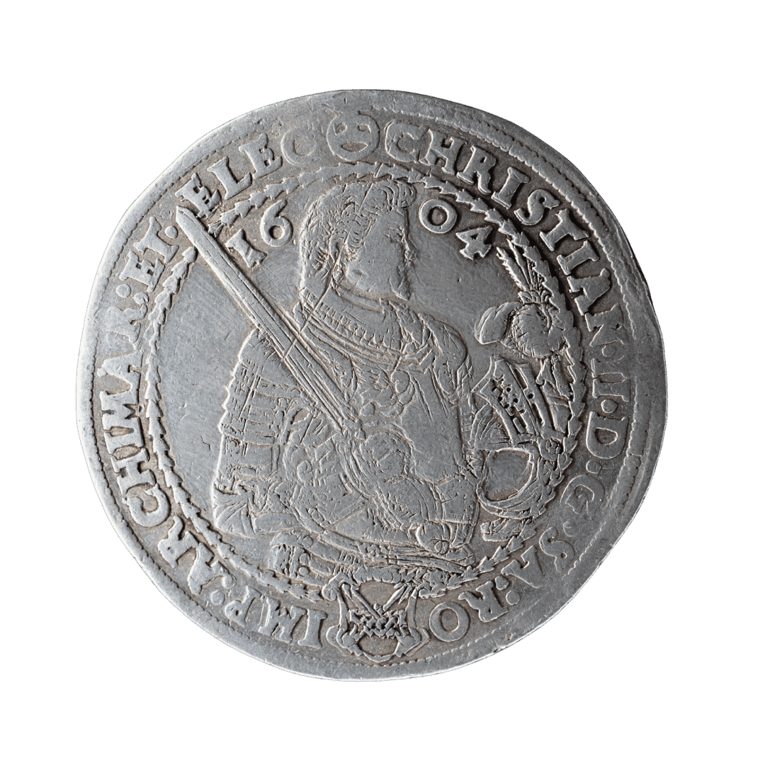 1 талер 1604 — Саксонія, Крістіан II, Йоганн Георг I та Август