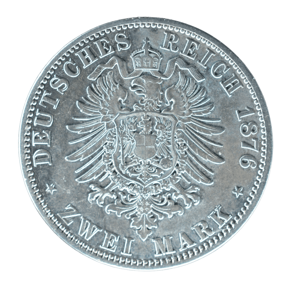 2 марки 1876 A — Мекленбург-Шверін, Фрідріх Франц II — фото 2