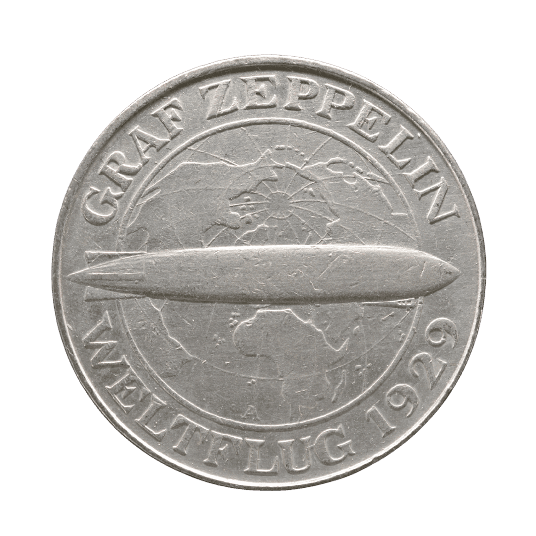 5 рейхсмарок 1930 A — «Навколосвітній політ Graf Zeppelin»
