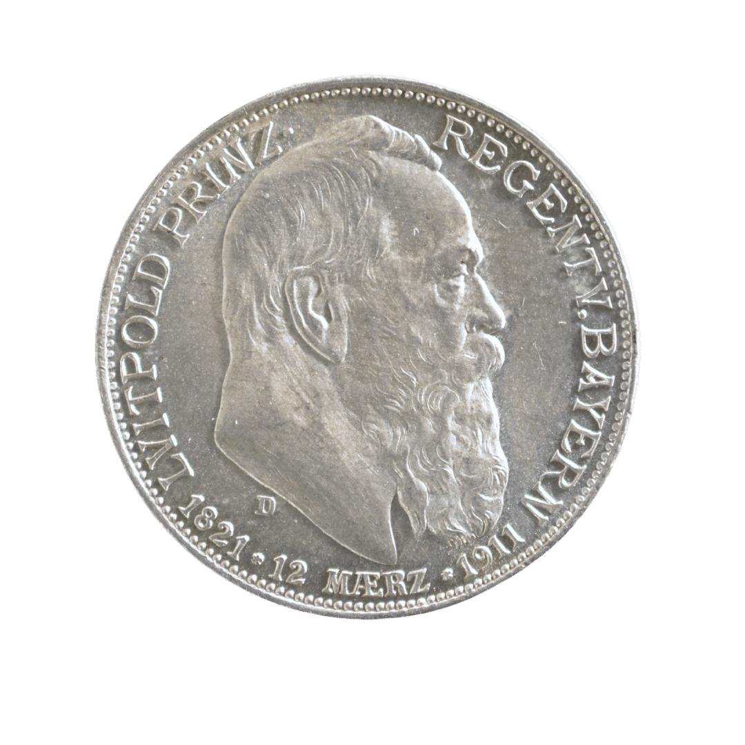 Назва: Баварія — 2 марки 1911 року, 90-річчя принца-регента Луїтпольда