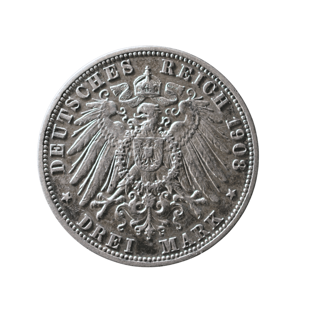 Назва: Саксен-Майнінген — 3 марки 1908 року, герцог Георг II — фото 2