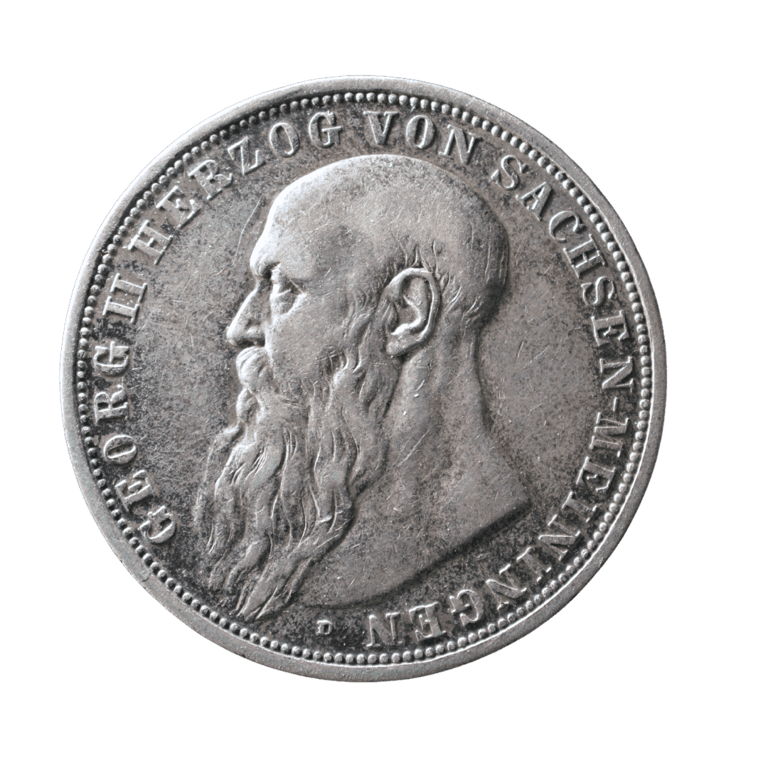Назва: Саксен-Майнінген — 3 марки 1908 року, герцог Георг II
