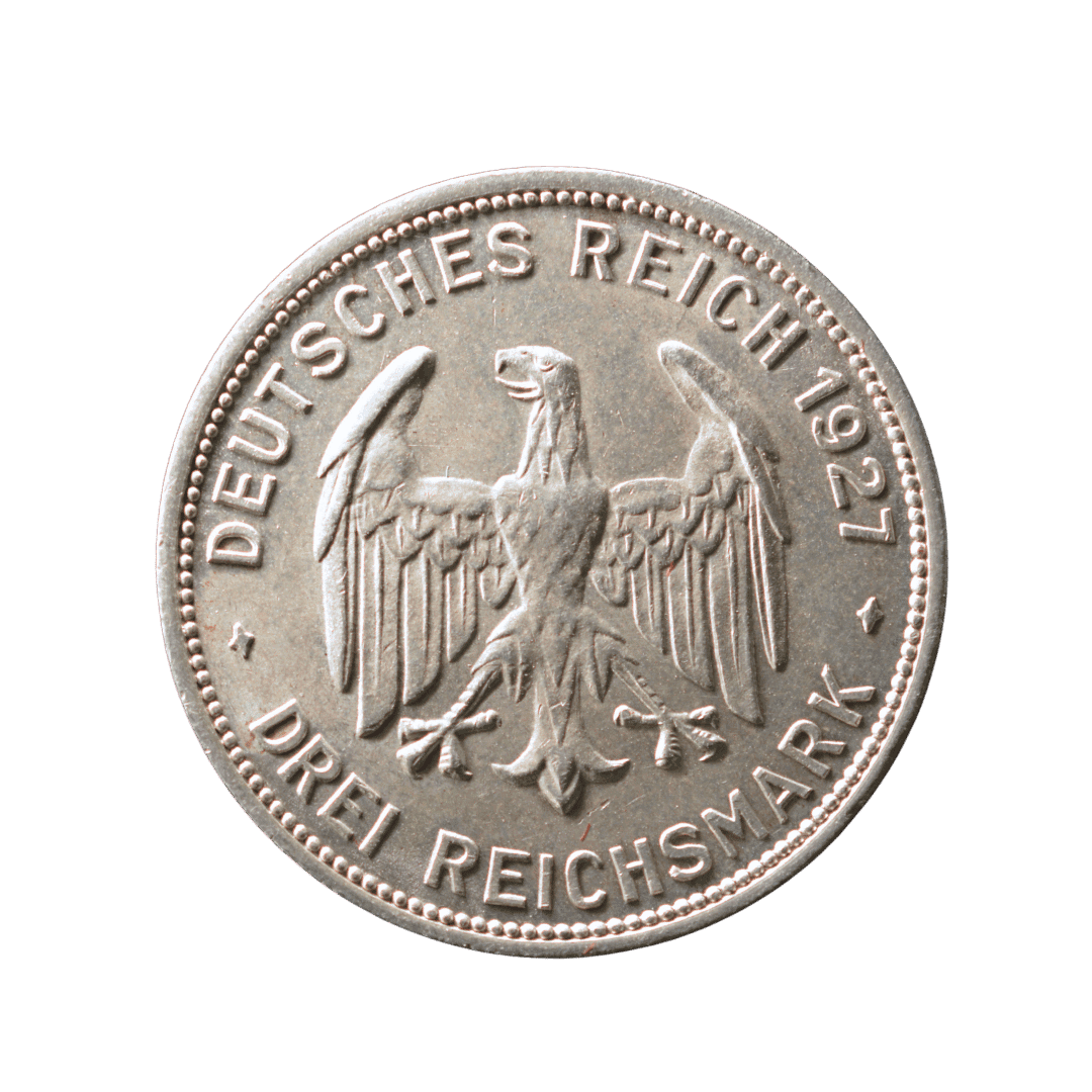 3 рейхсмарки 1927 F — 450-річчя Тюбінгенського університету — фото 2