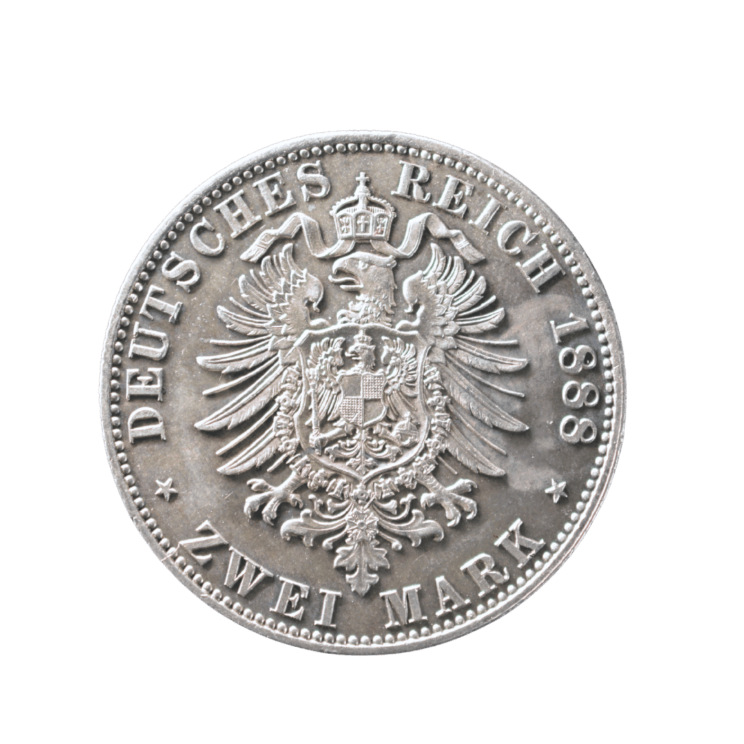 2 марки Фридрих III 1888 срібло — фото 2
