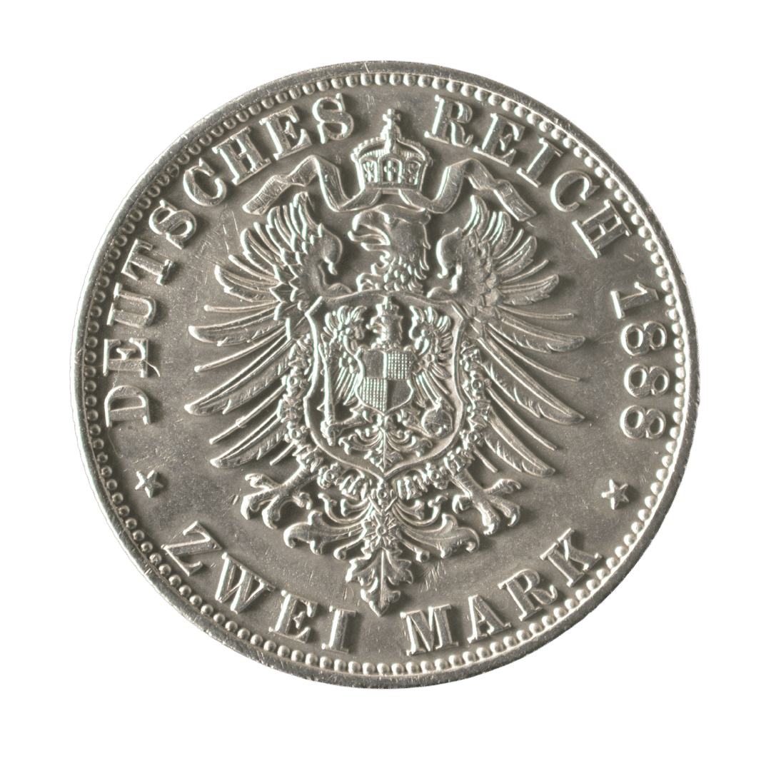 2 марки 1888 — Пруссія, імператор Вільгельм II — фото 2