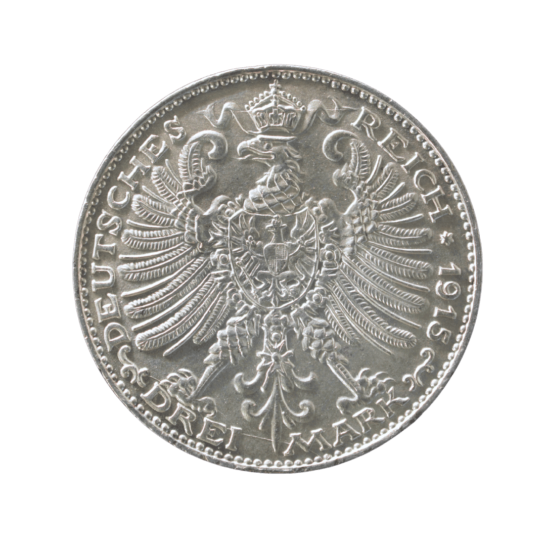 3 марки 1915 — Саксен-Веймар-Ейзенах, Вільгельм Ернст і Карл Август — пам’ятна монета — фото 2