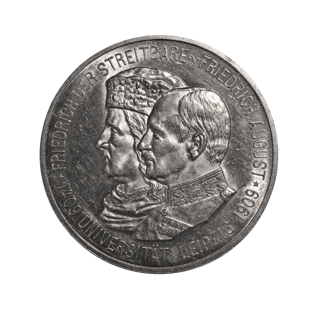 5 марок 1909 E — Саксония. 500-летие Лейпцигского университета