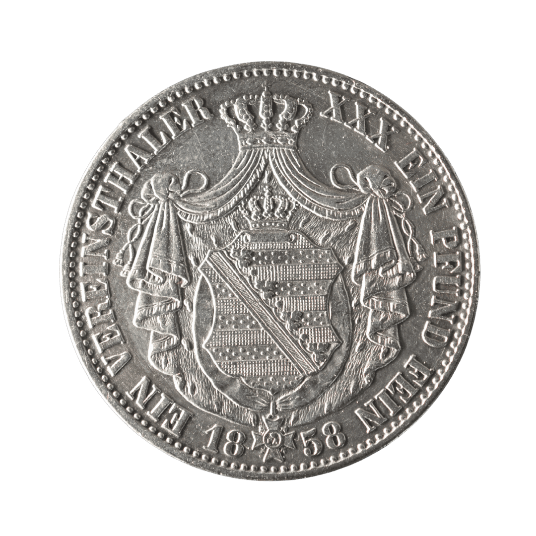 1 Vereinsthaler (Союзний талер), Королівство Саксонія, 1858, Йоганн, Дрезден (F) — фото 2