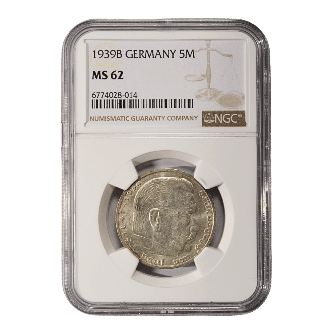 5 рейхсмарок 1939 B — Пауль фон Гинденбург